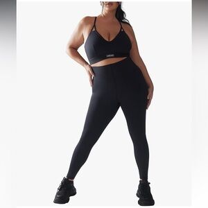 Savage X Fenty Hotline High Waisted Active Yoga Workout Black Legging Size 2X